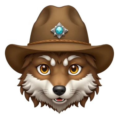 wolf with cowboy hat sticker