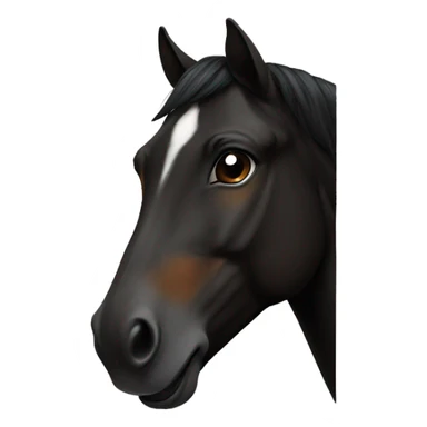 Black horse with brown nose sticker