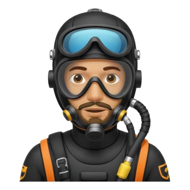 Moroccan Male 38 short beard, scuba diving sticker