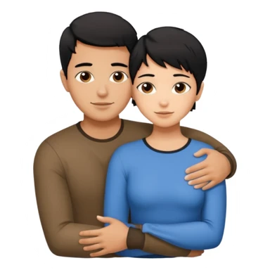 Hot latino man hugging girl black hair pixie cut sticker
