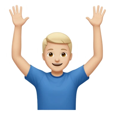 person raising both arms spread apart sticker