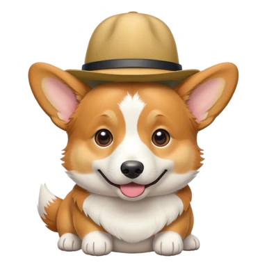 Corgi wearing hat sticker