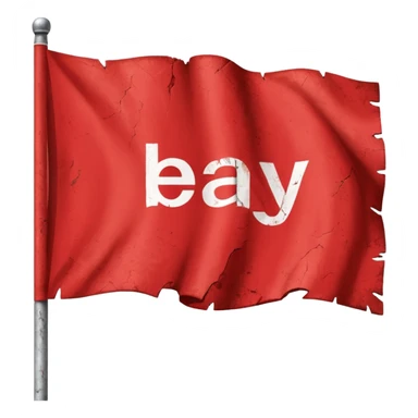 red flagg with eBay words on them sticker