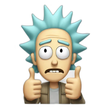 Rick ( from Rick and Morty ) with the thumbs up sticker