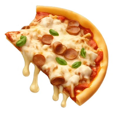 Poutine qui mange une pizza  sticker
