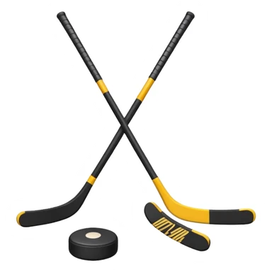 two hockey sticks crossing and a puck like two of this emoji crossing: 🏒  sticker