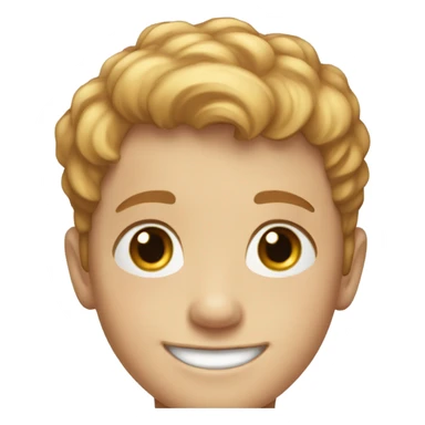 smiling boy with short-cut, reddish-blonde hair and freckles portrait sticker