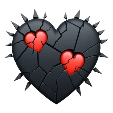 A black broken heart sticker