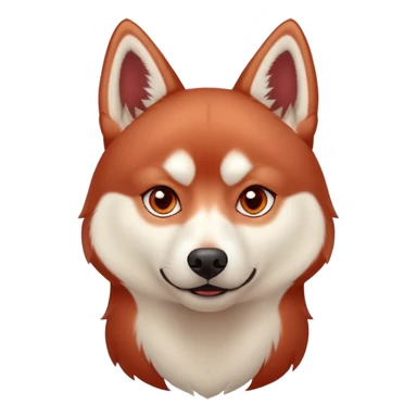 Red Siberian husky with rolling eye expression sticker