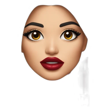 Kylie Jenner holding her lipstick lips sticker