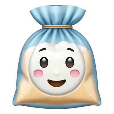 small bag with sugar inside sticker