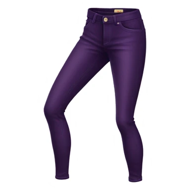 Realistic pair of dark purple jeggings pants isolated.  sticker