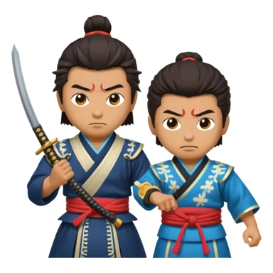 japan samurai fighting with a opther human sticker