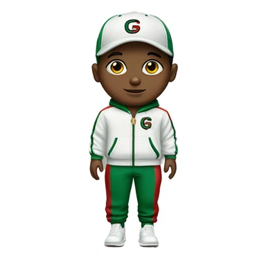 boy with nike tracksuit and gucci cap sticker