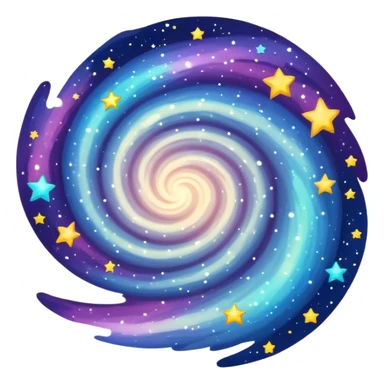 milky way galaxy with swirling stars and cosmic colors sticker