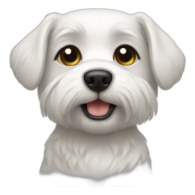 A WHITE SMALL DOG CALLED SOUP WITH BLACK EYES sticker