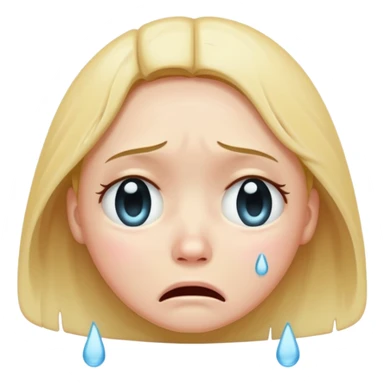 crying face emoji, single tear, sad expression sticker