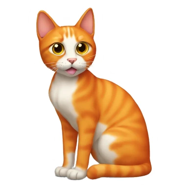 Orange skinny cat  sticker