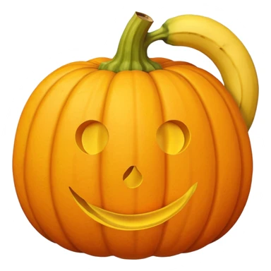 pumpkin with banana peel on top sticker