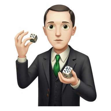 writer Lovecraft throwing dice sticker