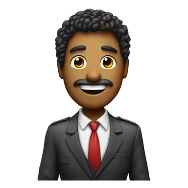 Homem com sorridente com pouco cabelo de gravata apontando o dedo sticker