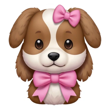 Plushie Dog wearing a pink bow sticker