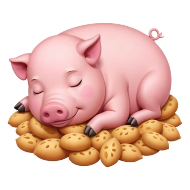 A sleeping piggy love to eat sticker