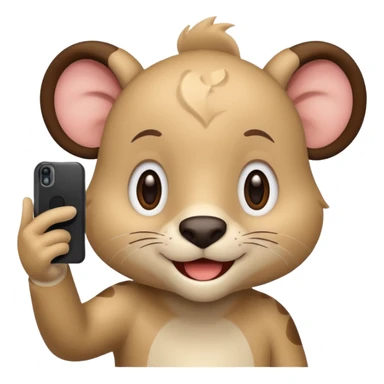 animal taking selfie sticker