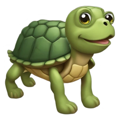 Tortue sur un chien sticker