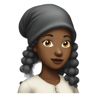 Black girl with bonnet on her head  sticker