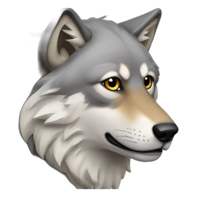 Un loup avec une tête intrigué  sticker