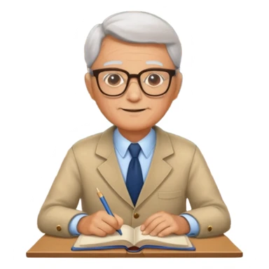 old male Librarian in foreign countries with glasses and librarian uniform sitting in library infront of bookshelf sticker