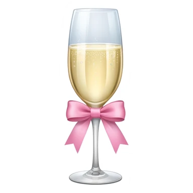 champagne glass with a pink ribbon on it sticker