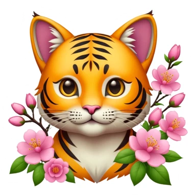 Chat et fleurs de cerisier  sticker