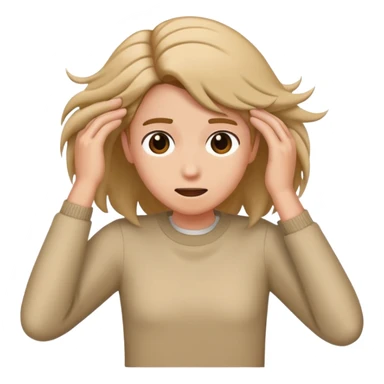 Person pulling out their hair  sticker