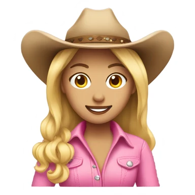 Blonde cowgirl with pink hat sticker
