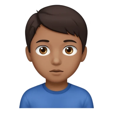 Dark brown hair, make the boy mixed race and is a boy and make his eye a bit smaller sticker