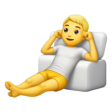 emoji guy laying down with his feet behind him  sticker