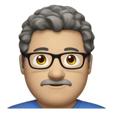 white-40-year-old-fat-man-with-long-gray-black-hair-brown-eyes-blue-glasses-and-no-beard. sticker