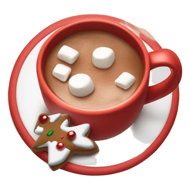 christmas red colour cup with hot chocolate and marshmallows with more Christmas details  sticker
