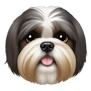 Dog Shih Tzu face with full bangs sticker