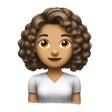 sou uma menina criança com cabelo enrolado e curto cabelo castanho. sticker