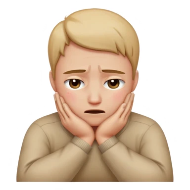 persons head with crossed arms holding neck crying sticker