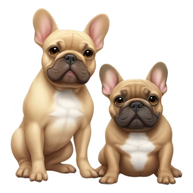 Lilac and Tan and fawn French bulldog friends sticker