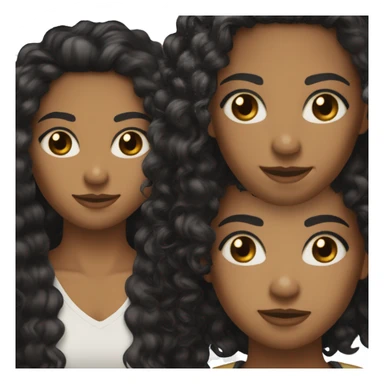 curly long  black hair with blond tips skin color b button nose eyebrows brown/ black eyes and I'm a brown skin sticker