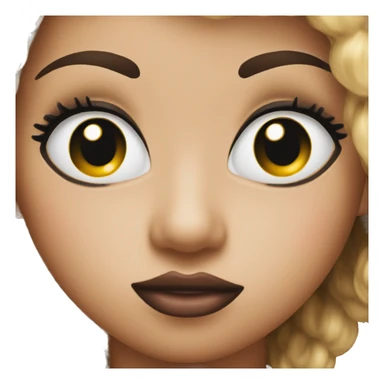 Kiss face emoji with lashes sticker