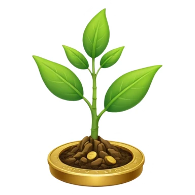 plant sprouting from a coin sticker
