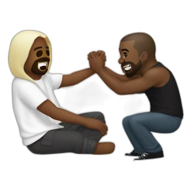 Kanye West being tickled by a klansman nice sticker