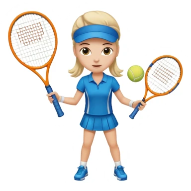 white young girl playing tennis sticker