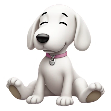 Snoopy doing downwards dog pose  on a pastel pink yogamat sticker